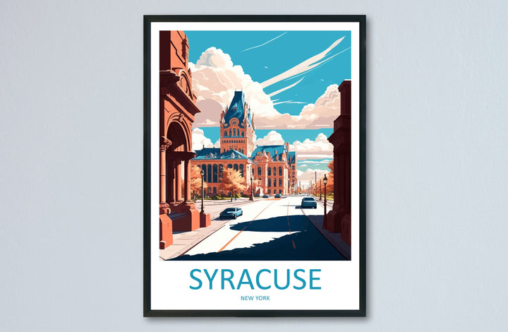 Syracuse Travel Print Wall Art Syracuse Wall Hanging Home Décor Syracuse Gift Art Lovers New York State Art Gift Lover Poster