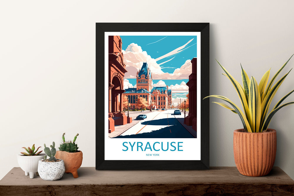 Syracuse Travel Print Wall Art Syracuse Wall Hanging Home Décor Syracuse Gift Art Lovers New York State Art Gift Lover Poster