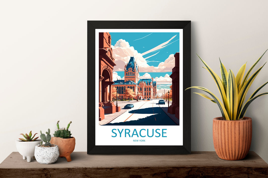 Syracuse Travel Print Wall Art Syracuse Wall Hanging Home Décor Syracuse Gift Art Lovers New York State Art Gift Lover Poster
