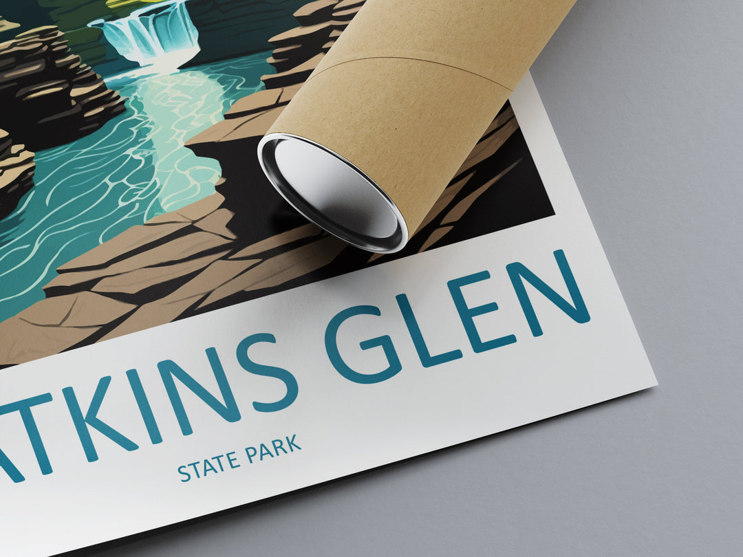 Watkins Glen State Park Travel Print Wall Art Watkins Glen Wall Hanging Home Décor Watkins Glen Gift Art Lovers New York State Art Gift