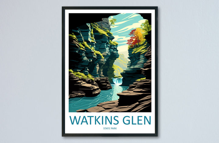 Watkins Glen State Park Travel Print Wall Art Watkins Glen Wall Hanging Home Décor Watkins Glen Gift Art Lovers New York State Art Gift