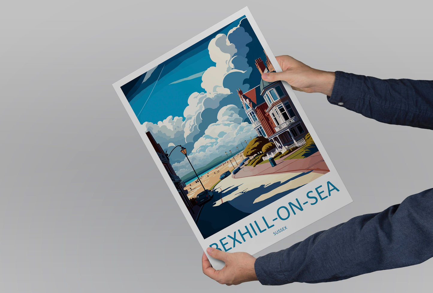 Bexhill-On-Sea Travel Print Wall Art Bexhill-On-Sea Wall Hanging Home Décor Bexhill-On-Sea Gift Art Lovers England Art Lover Gift Print