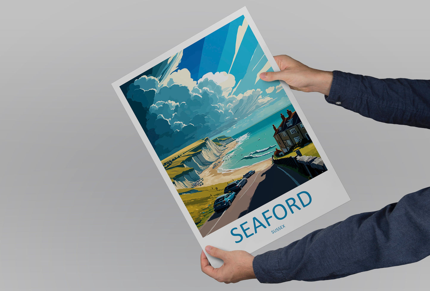 Seaford Travel Print Wall Art Seaford Wall Hanging Home Décor Seaford Gift Art Lovers England Art Lover Gift Print Sussex Travel Print