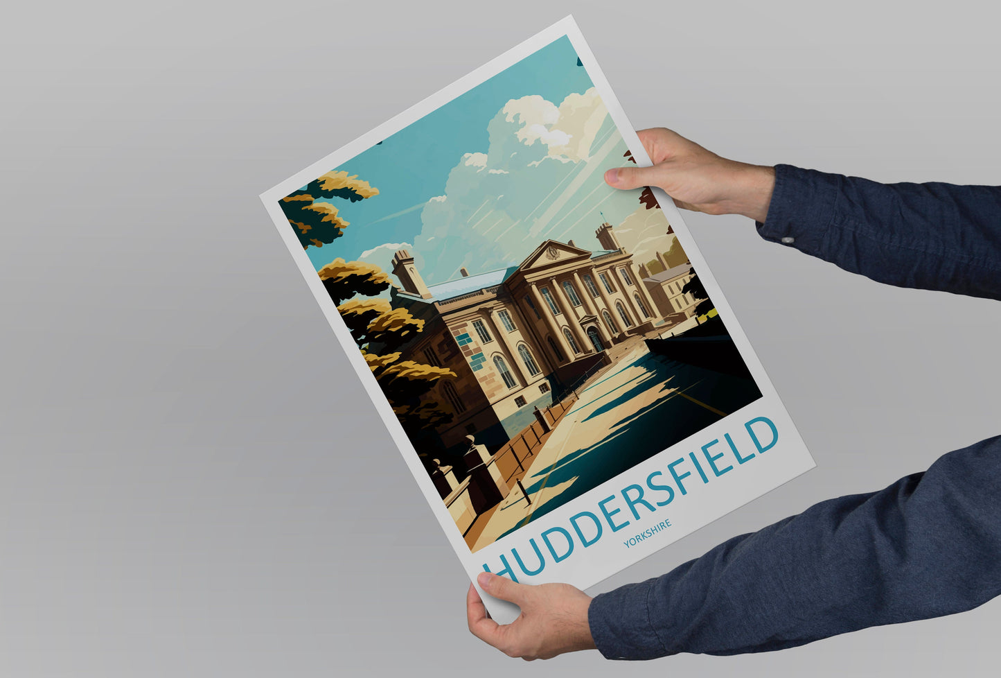 Huddersfield Travel Print Wall Art Huddersfield Wall Hanging Home Décor Huddersfield Gift Art Lovers England Art Lover Gift Print