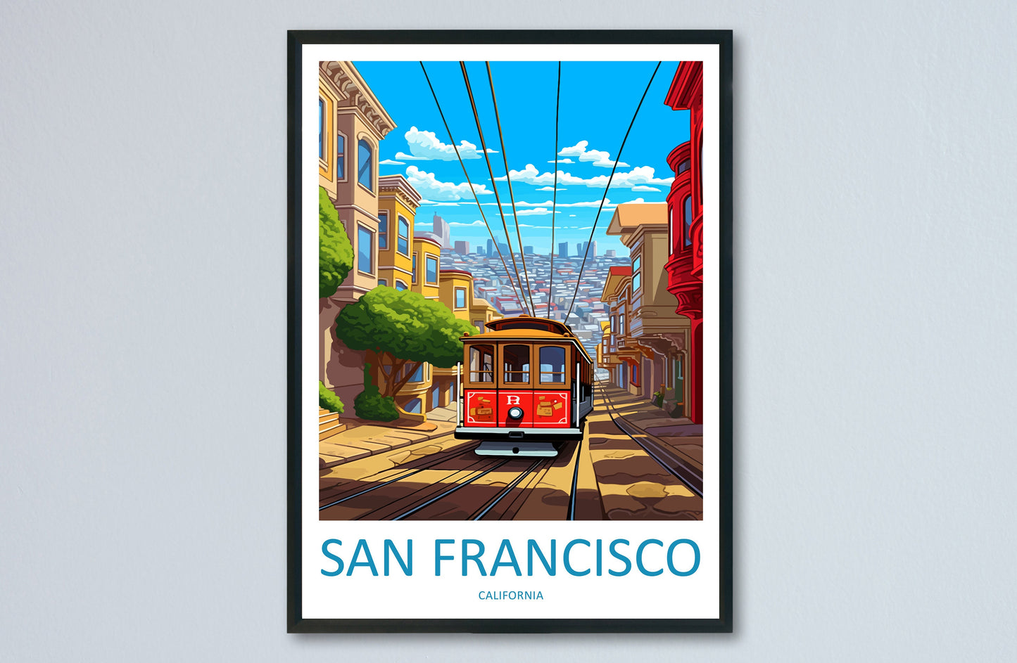 San Francisco Travel Print Wall Art San Francisco Wall Hanging Home Décor San Francisco Gift Art Lovers California Art Lover Gift