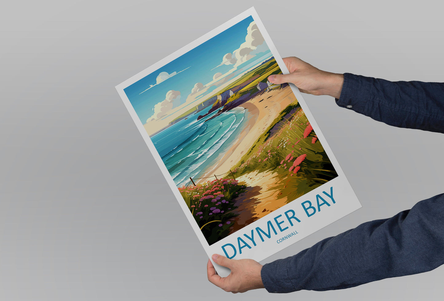 Daymer Bay Travel Print Wall Art Daymer Bay Wall Hanging Home Décor Daymer Bay Gift Art Lovers Cornwall Art Lover Gift Daymer Bay Art Poster