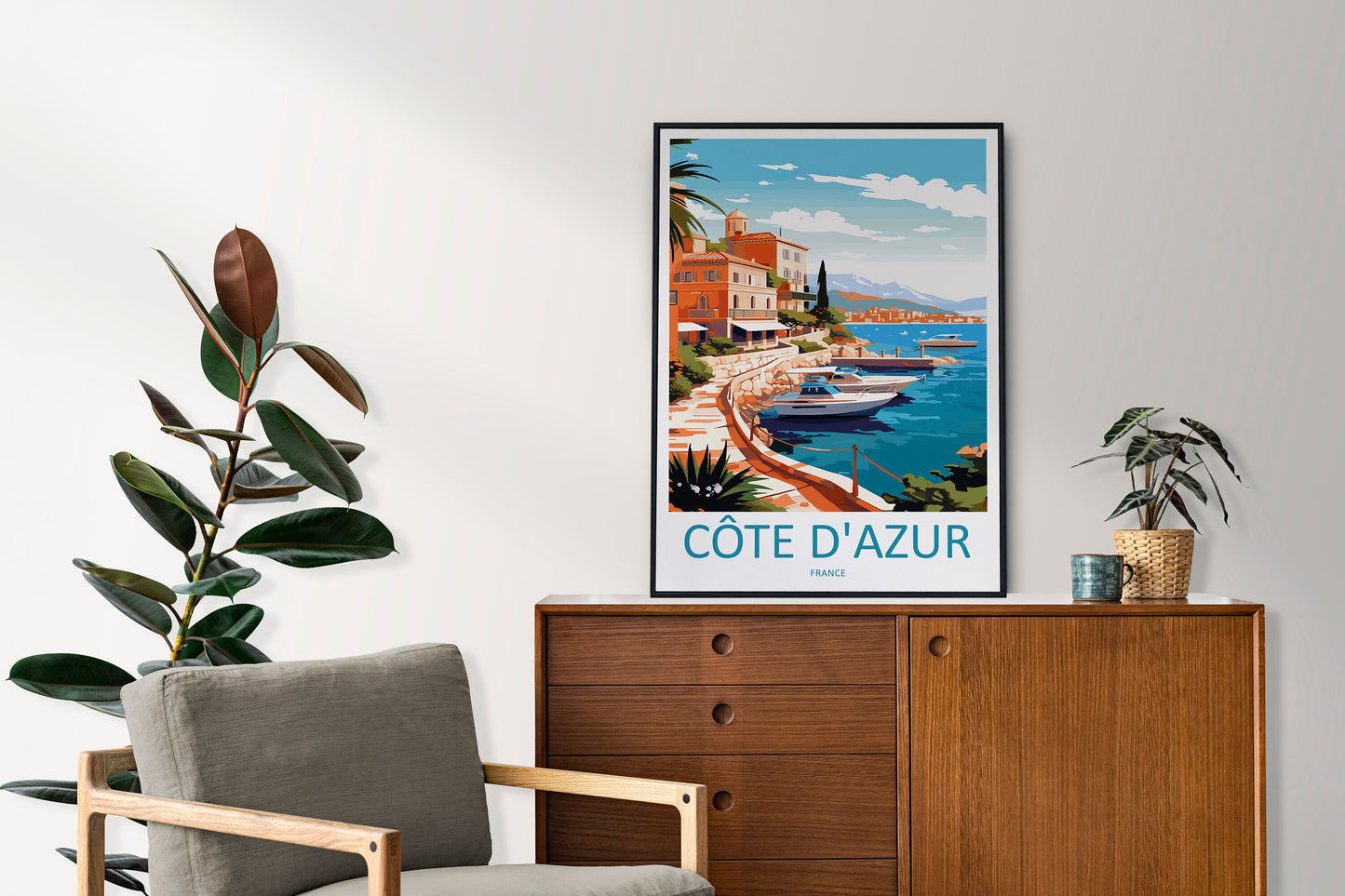 Cote D'azur Travel Print Wall Art Cote D'azur Wall Hanging Home Decor Cote D'azur France Gift Art Lovers Wall Art Print Art Cote D'azur