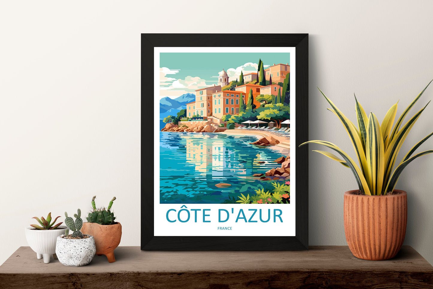 Cote D'azur Travel Print Wall Art Cote D'azur Wall Hanging Home Decor Cote D'azur France Gift Art Lovers Wall Art Print Art Cote D'azur