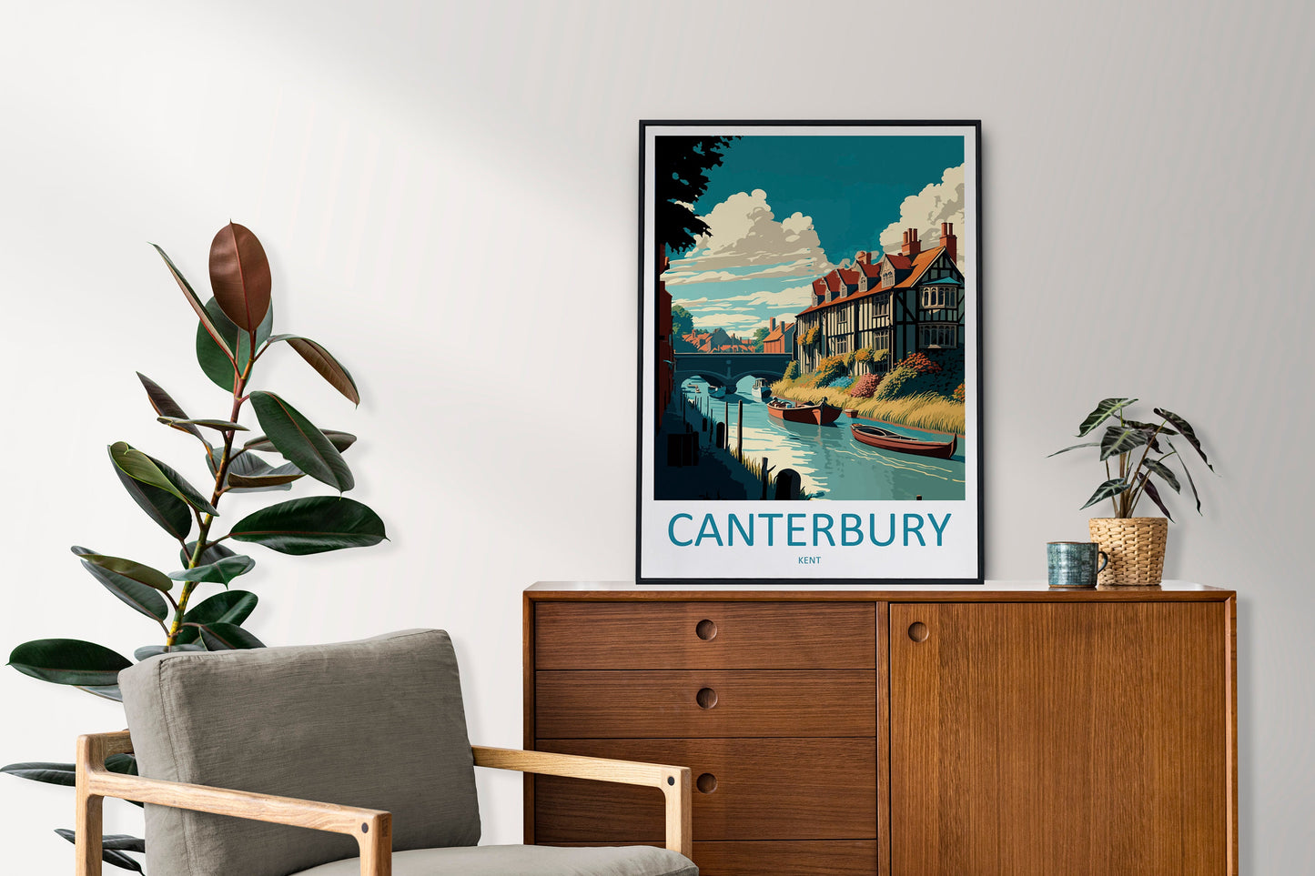 Canterbury Travel Print Wall Art Canterbury Wall Hanging Home Décor Canterbury Gift Art Lovers England Art Lover Gift Print Artwork Kent Art