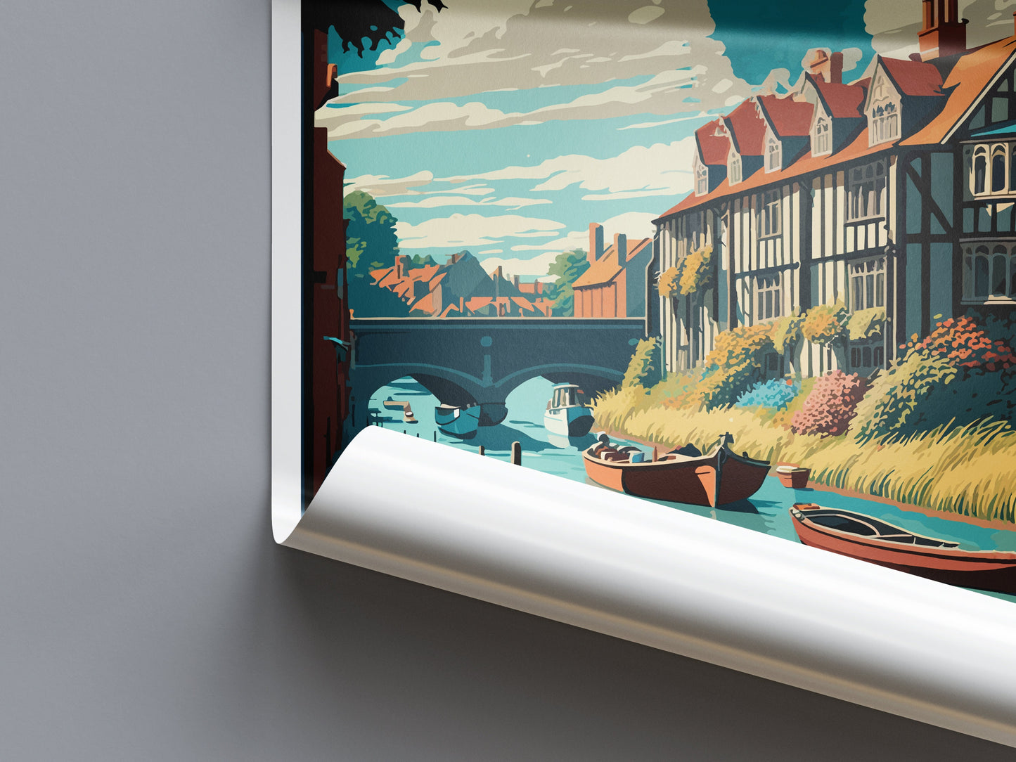 Canterbury Travel Print Wall Art Canterbury Wall Hanging Home Décor Canterbury Gift Art Lovers England Art Lover Gift Print Artwork Kent Art