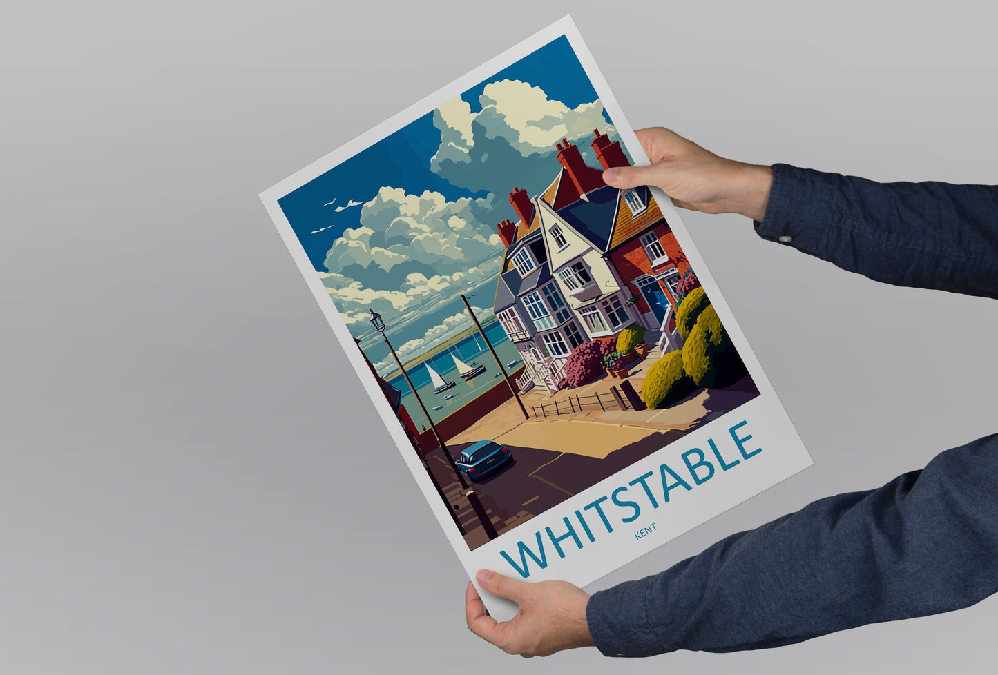 Whitstable Travel Print Wall Art Whitstable Wall Hanging Home Décor Whitstable Gift Art Lovers England Art Lover Gift Print Artwork Kent Art