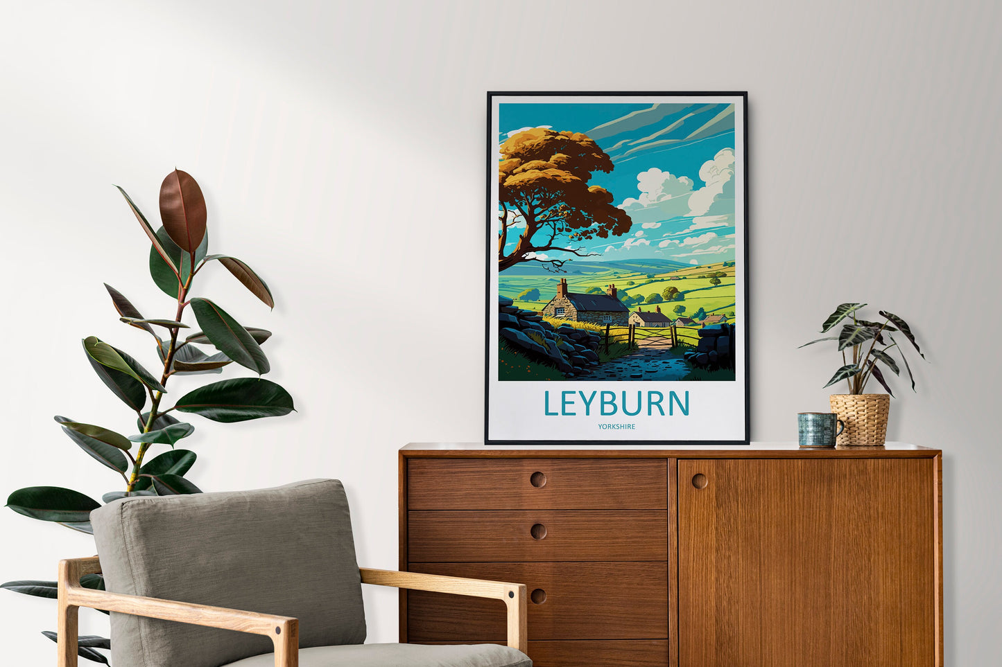 Leyburn Travel Print Wall Art Leyburn Wall Hanging Home Décor Leyburn Gift Art Lovers England Art Lover Gift Print Artwork Yorkshire Artwork