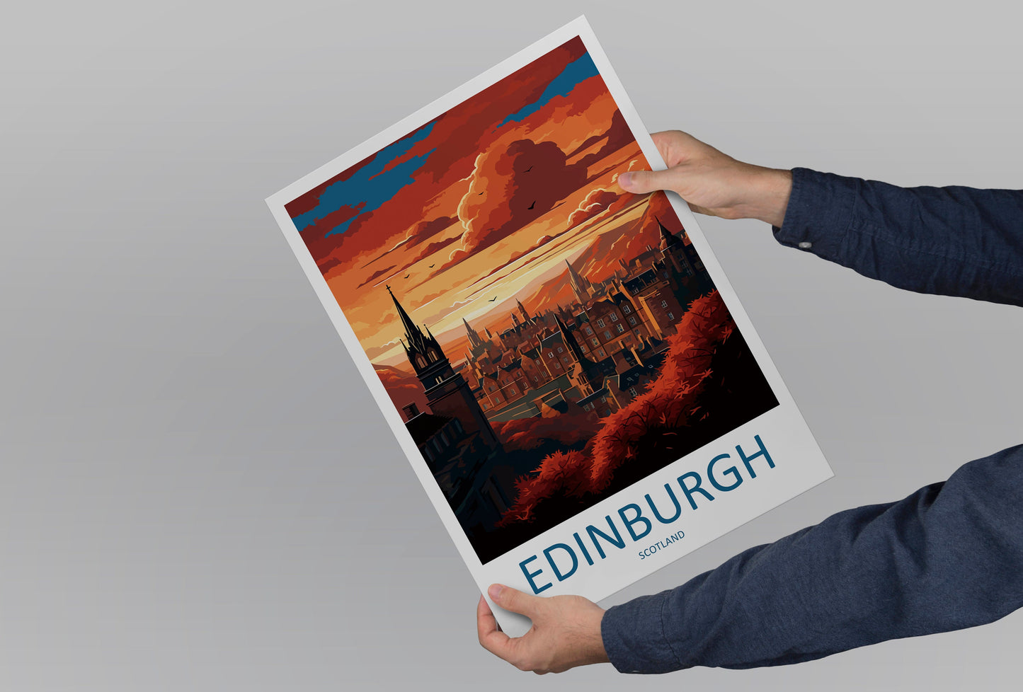 Edinburgh Cityscape Print Edinburgh Home Decor European City Art Print Edinburgh Wall Art Scotland Enthusiast Gift Wall Hanging Edinburgh