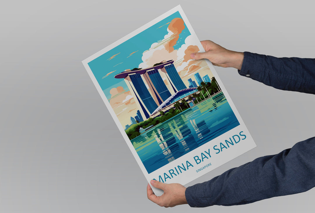 Marina Bay Sands Travel Print Wall Art Marina Bay Sands Wall Hanging Home Decoration Marina Bay Sands Gift Art Lovers Wall Art Singapore