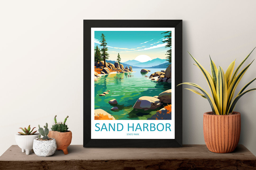 Sand Harbor State Park Travel Print Wall Art Sand Harbor Wall Hanging Home Décor Sand Harbor Gift Art Lovers Nevada Art Lover Travel Gift