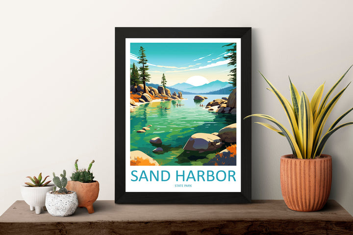 Sand Harbor State Park Travel Print Wall Art Sand Harbor Wall Hanging Home Décor Sand Harbor Gift Art Lovers Nevada Art Lover Travel Gift