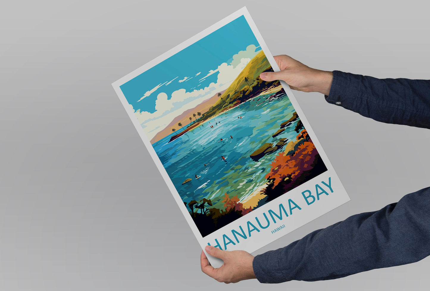 Hanauma Bay Travel Print Wall Art Hanauma Bay Wall Hanging Home Décor Hanauma Bay Gift Art Lovers Hawaii Art Lover Gift Print Artwork