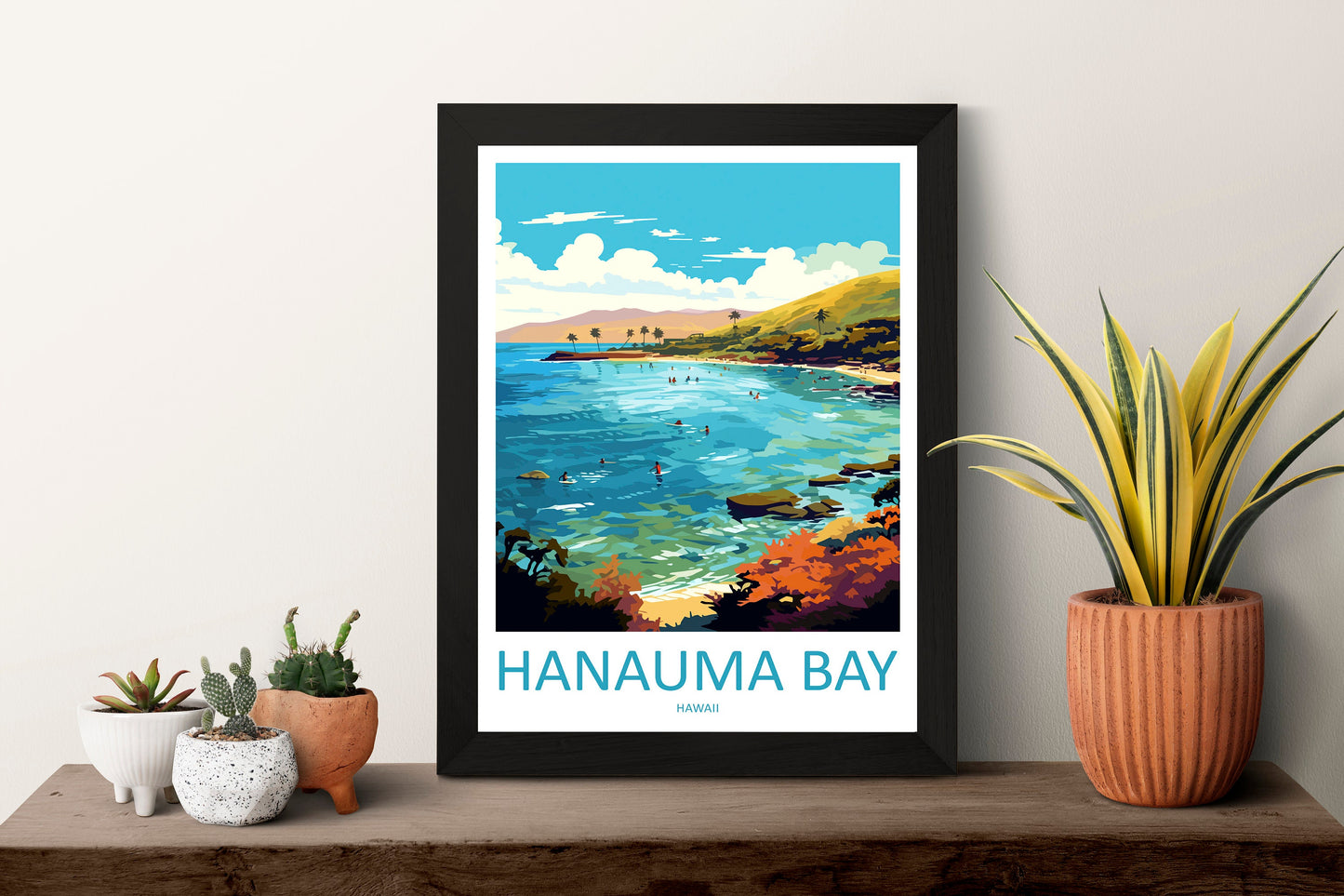 Hanauma Bay Travel Print Wall Art Hanauma Bay Wall Hanging Home Décor Hanauma Bay Gift Art Lovers Hawaii Art Lover Gift Print Artwork