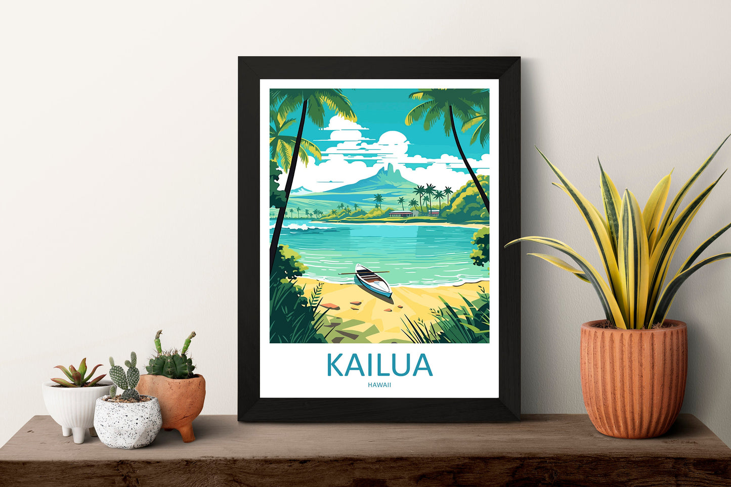 Kailua Travel Print Wall Art Kailua Wall Hanging Home Décor Kailua Gift Art Lovers Hawaii Art Lover Gift Print Artwork