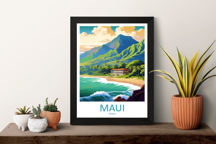 Maui Travel Print Wall Art Maui Wall Hanging Home Décor Maui Gift Art Lovers Hawaii Art Lover Gift Print Artwork