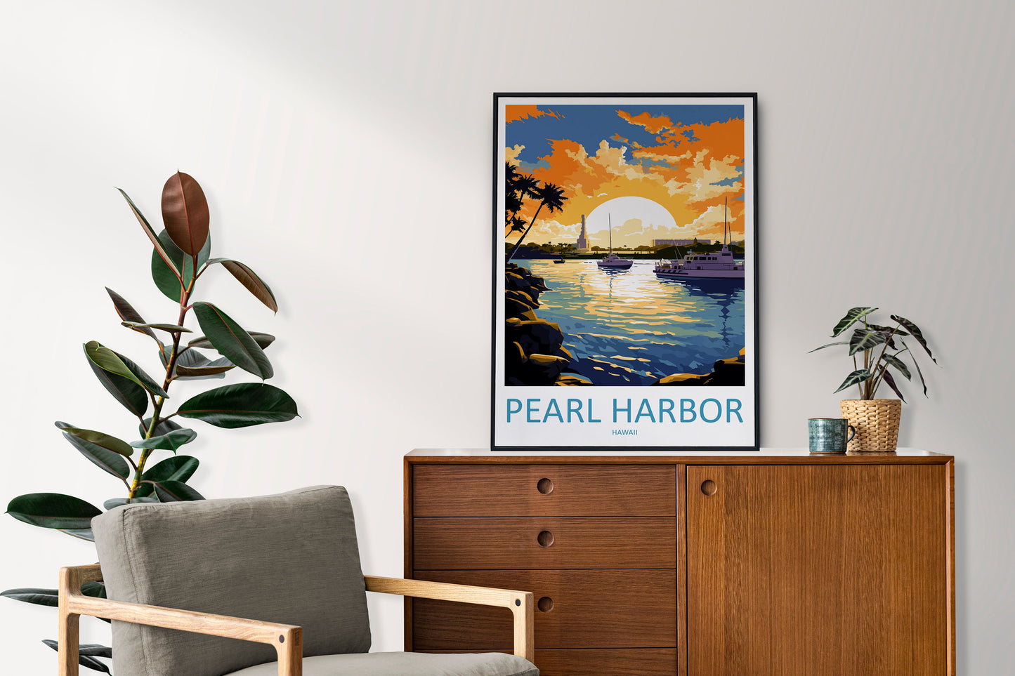 Pearl Harbor Travel Print Wall Art Pearl Harbor Wall Hanging Home Décor Pearl Harbor Gift Art Lovers Hawaii Art Lover Gift Print Artwork