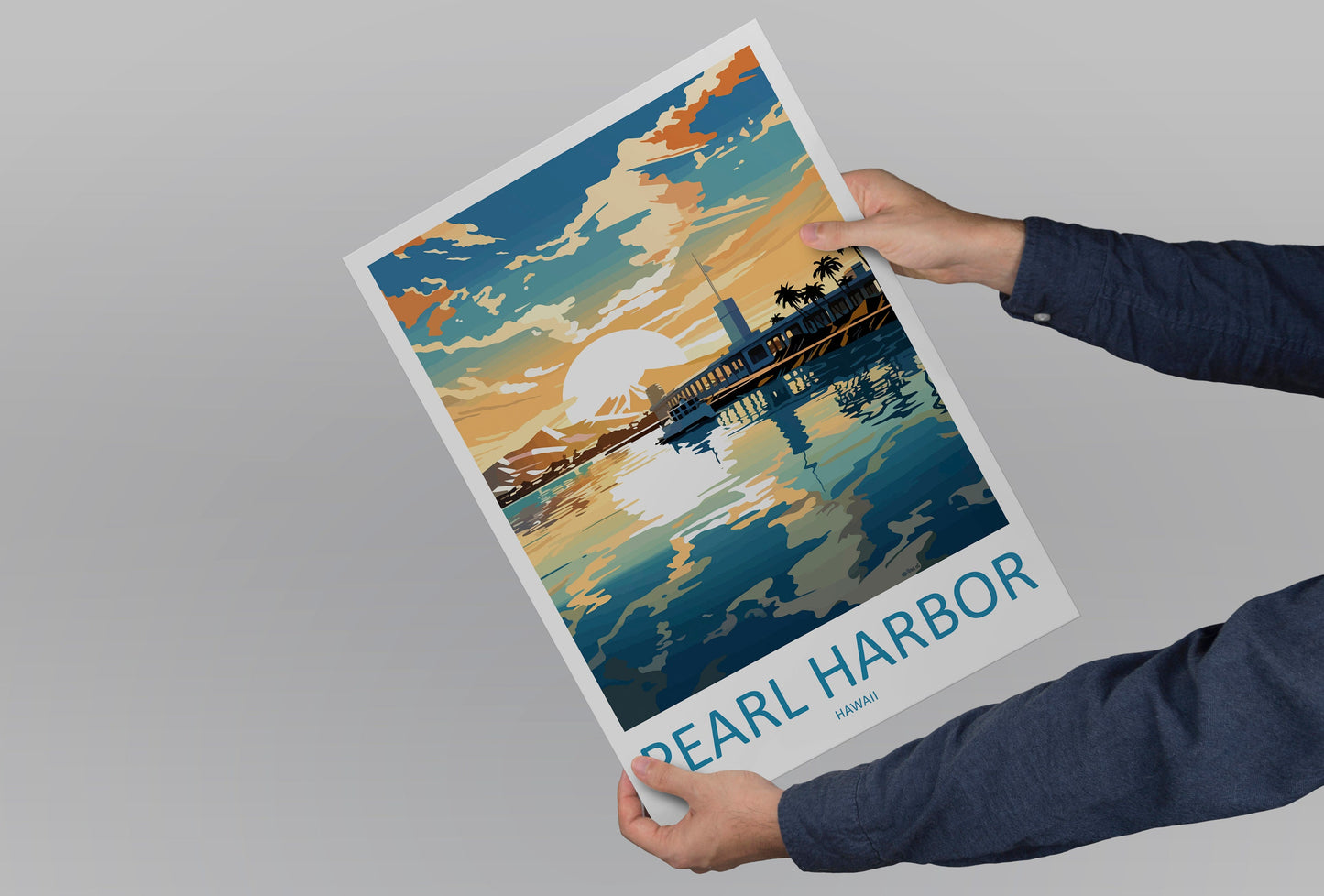 Pearl Harbor Travel Print Wall Art Pearl Harbor Wall Hanging Home Décor Pearl Harbor Gift Art Lovers Hawaii Art Lover Gift Print Artwork