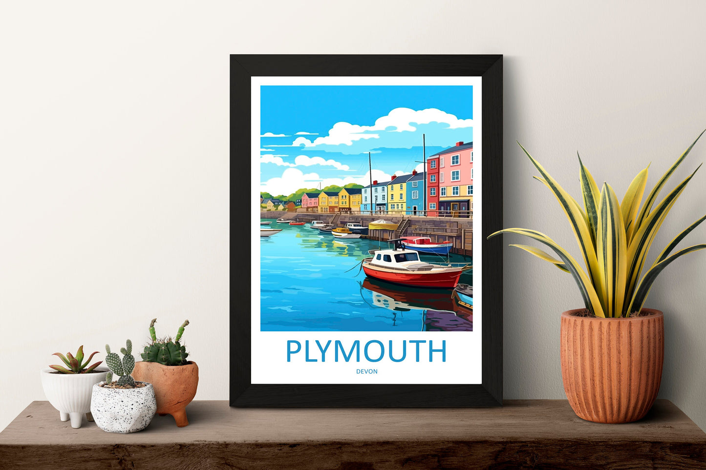 Plymouth Travel Print Wall Art Plymouth Wall Hanging Home Décor Plymouth Gift Art Lovers England Art Lover Gift Plymouth Art Poster