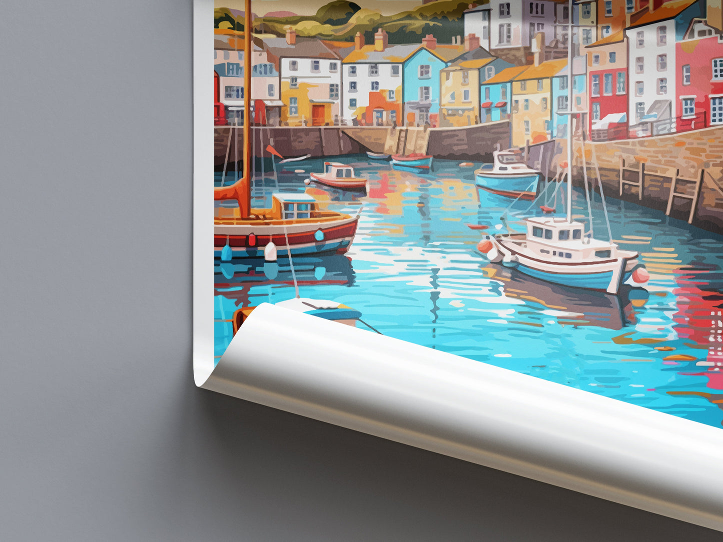 Mevagissey Travel Print Wall Art Mevagissey Wall Hanging Home Décor Mevagissey Gift Art Lovers England Art Lover Gift Mevagissey Poster