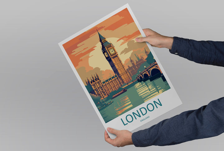 London Travel Print Wall Art London Wall Hanging Home Décor London Gift Art Lovers England Art Lover Gift London Travel Gift