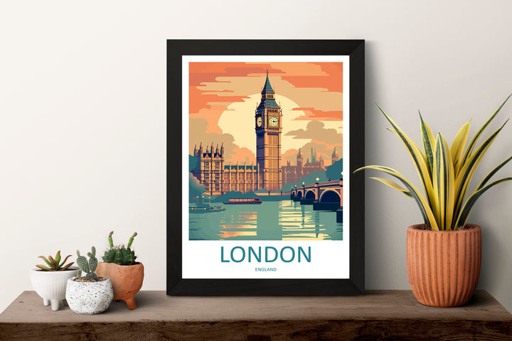 London Travel Print Wall Art London Wall Hanging Home Décor London Gift Art Lovers England Art Lover Gift London Travel Gift