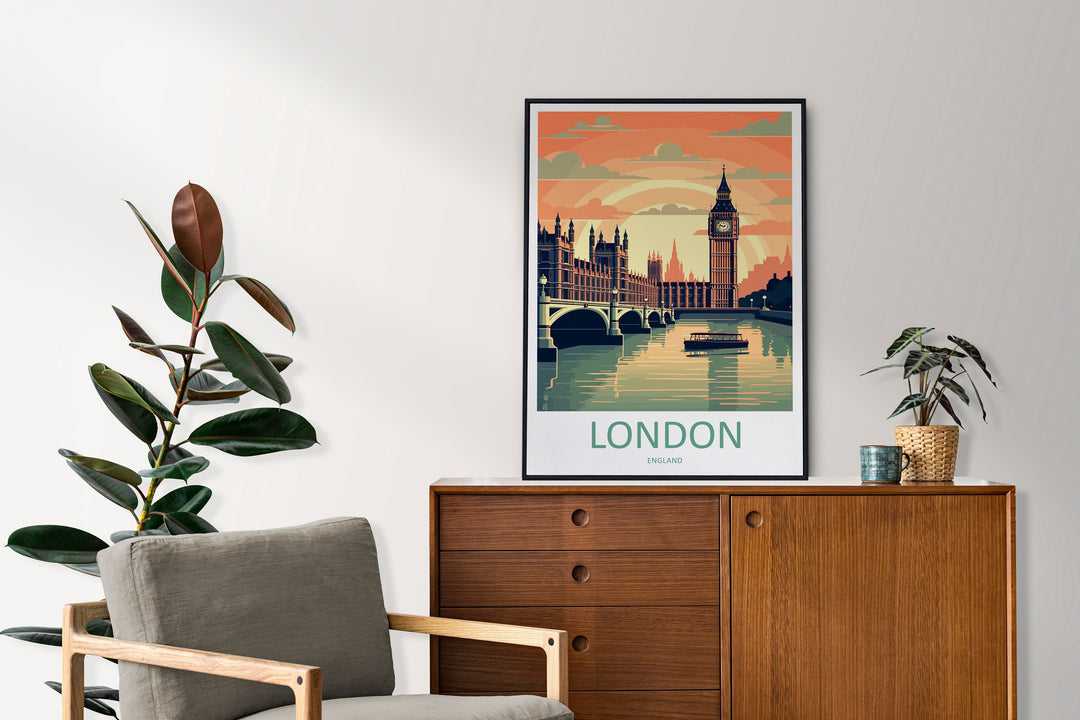 London Travel Print Wall Art London Wall Hanging Home Décor London Gift Art Lovers England Art Lover Gift London Travel Gift