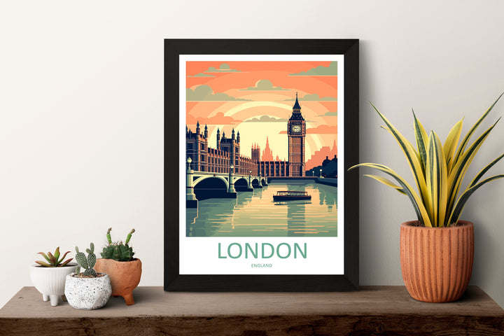 London Travel Print Wall Art London Wall Hanging Home Décor London Gift Art Lovers England Art Lover Gift London Travel Gift