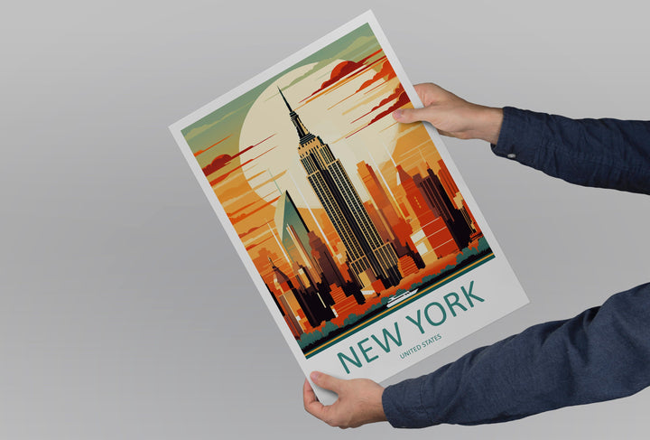New York Travel Print Wall Art New York Wall Hanging Home Décor New York Gift Art Lovers New York State Art Gift Lover Print