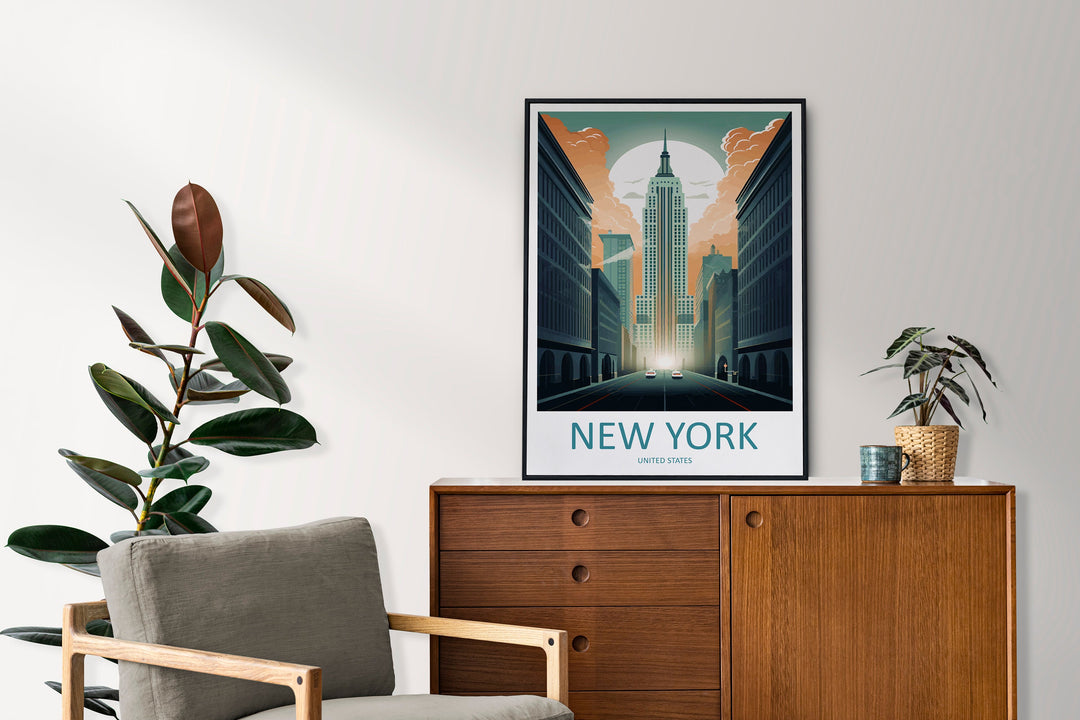 New York Travel Print Wall Art New York Wall Hanging Home Décor New York Gift Art Lovers New York State Art Gift Lover Print