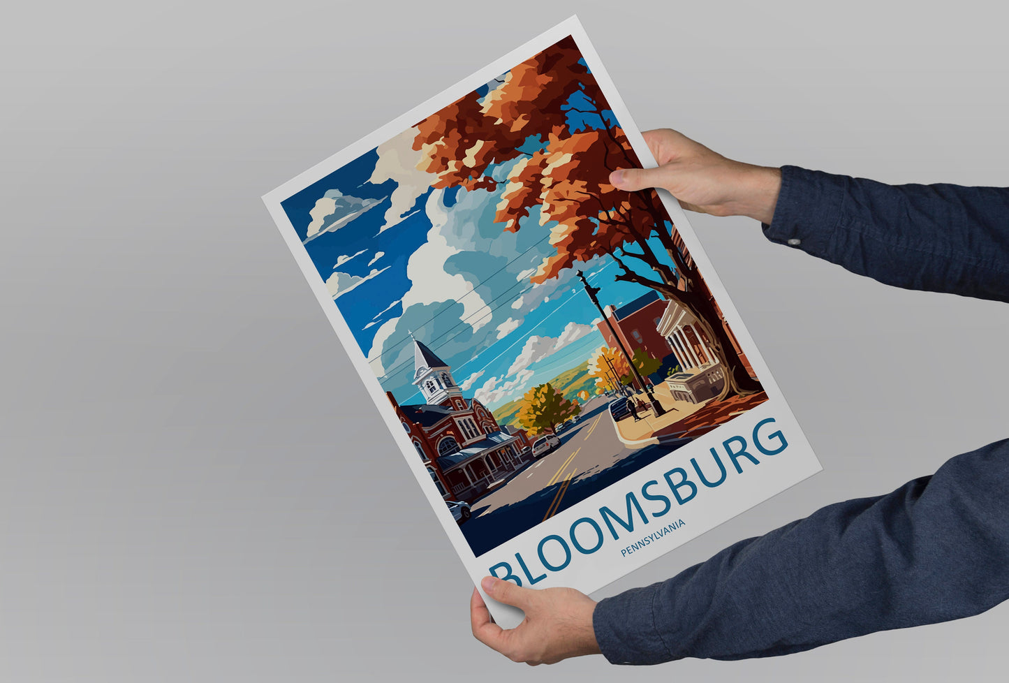 Bloomsburg Travel Print Wall Art Bloomsburg Wall Hanging Home Décor Bloomsburg Gift Art Lovers Pennsylvania Art Lover Gift Pennsylvania