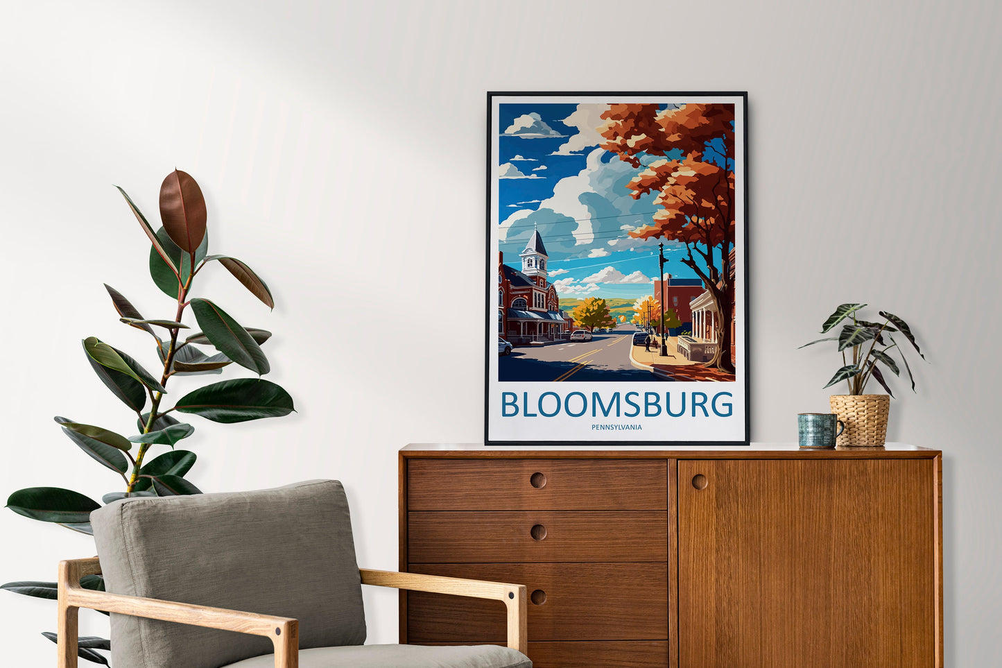 Bloomsburg Travel Print Wall Art Bloomsburg Wall Hanging Home Décor Bloomsburg Gift Art Lovers Pennsylvania Art Lover Gift Pennsylvania