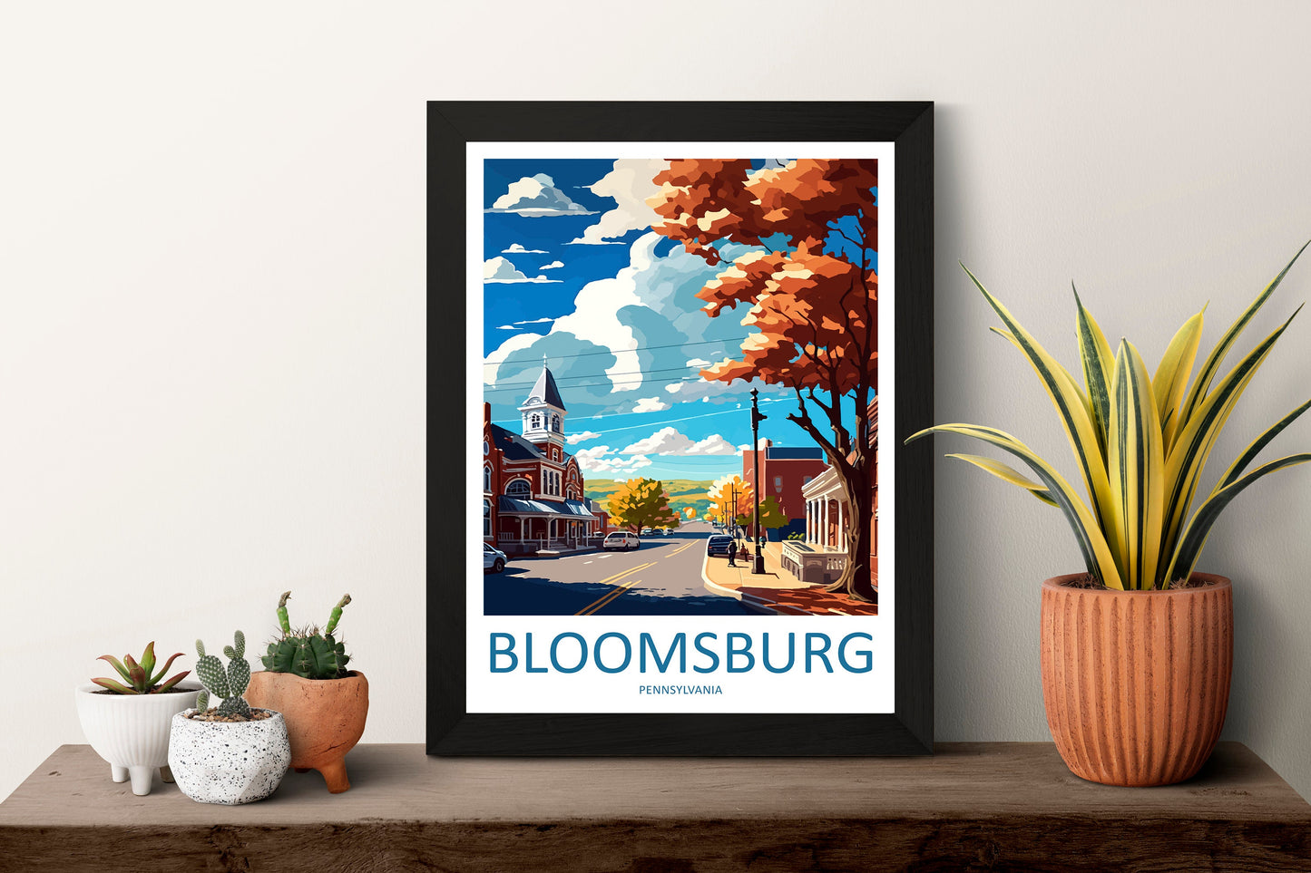Bloomsburg Travel Print Wall Art Bloomsburg Wall Hanging Home Décor Bloomsburg Gift Art Lovers Pennsylvania Art Lover Gift Pennsylvania