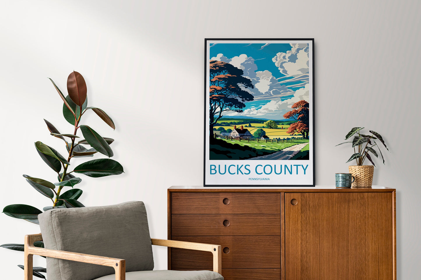 Bucks County Travel Print Wall Art Bucks County Wall Hanging Home Décor Bucks County Gift Art Lovers Pennsylvania Art Lover Travel Art
