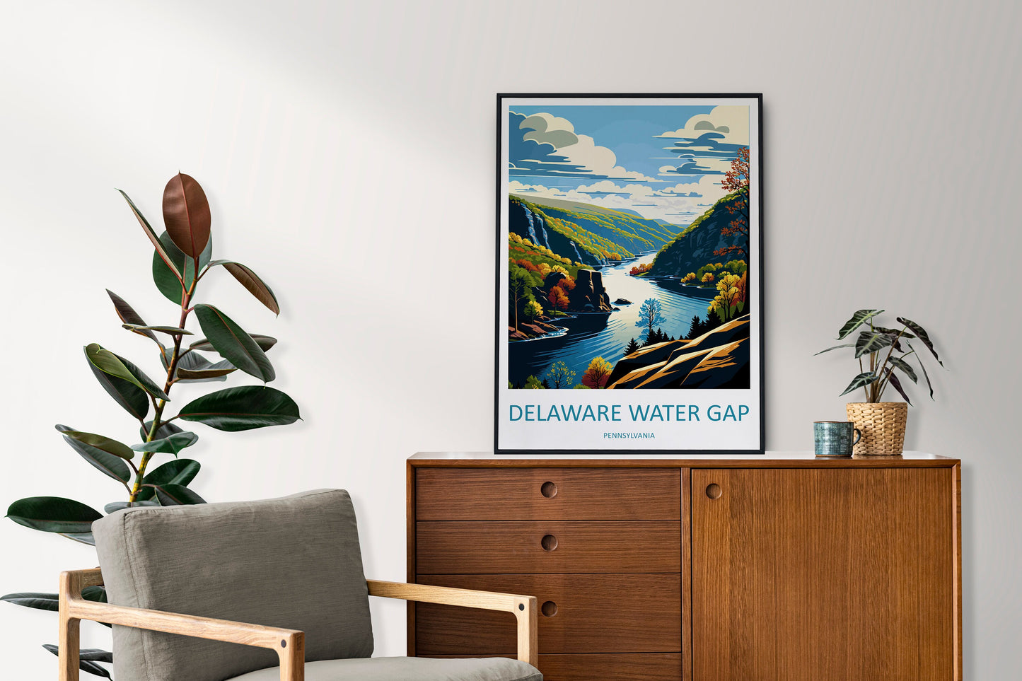 Delaware Water Gap Travel Print Wall Art Delaware Water Gap Wall Hanging Home Décor Delaware Water Gap Gift Art Lovers Pennsylvania Art