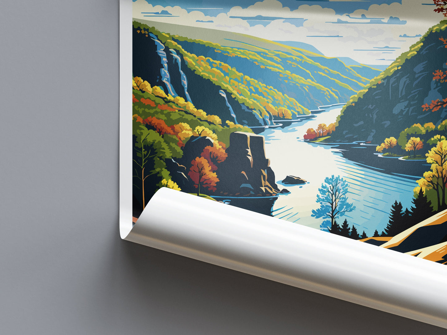 Delaware Water Gap Travel Print Wall Art Delaware Water Gap Wall Hanging Home Décor Delaware Water Gap Gift Art Lovers Pennsylvania Art