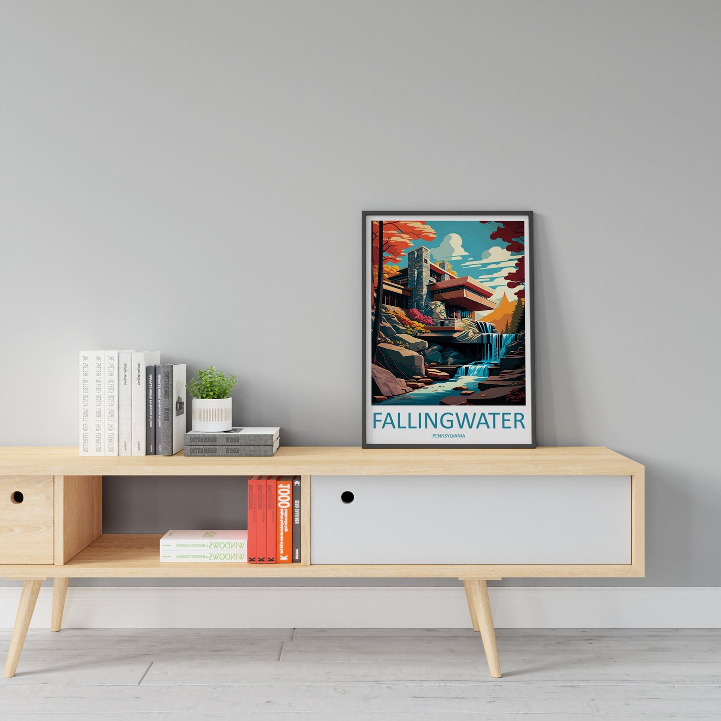 Fallingwater Travel Print Wall Art Fallingwater Wall Hanging Home Décor Fallingwater Gift Art Lovers Pennsylvania Art Lover Travel Art