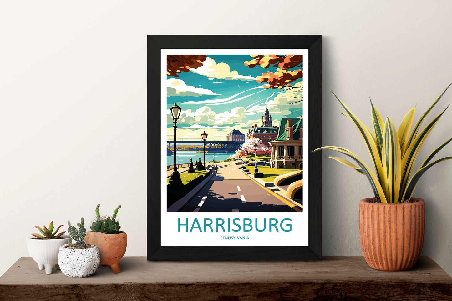 Harrisburg Travel Print Wall Art Harrisburg Wall Hanging Home Décor Harrisburg Gift Art Lovers Pennsylvania Art Lover Travel Art