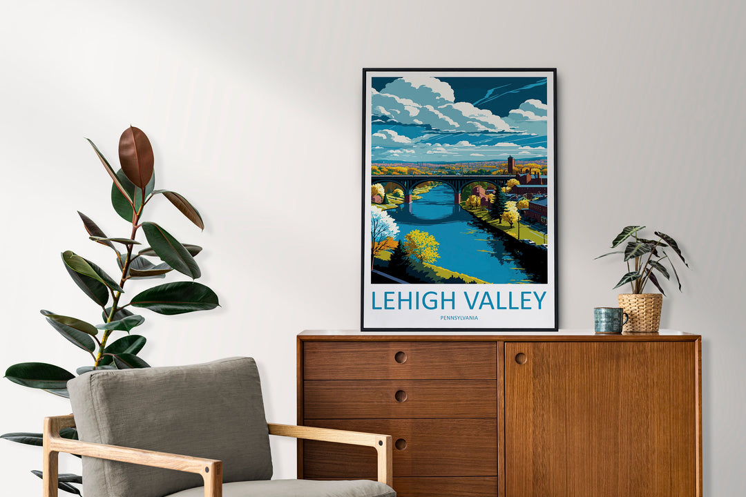 Lehigh Valley Travel Print Wall Art Lehigh Valley Wall Hanging Home Décor Lehigh Valley Gift Art Lovers Pennsylvania Art Lover