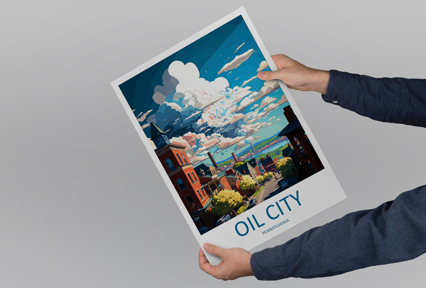 Oil City Travel Print Wall Art Oil City Wall Hanging Home Décor Oil City Gift Art Lovers Pennsylvania Art Lover Travel Poster