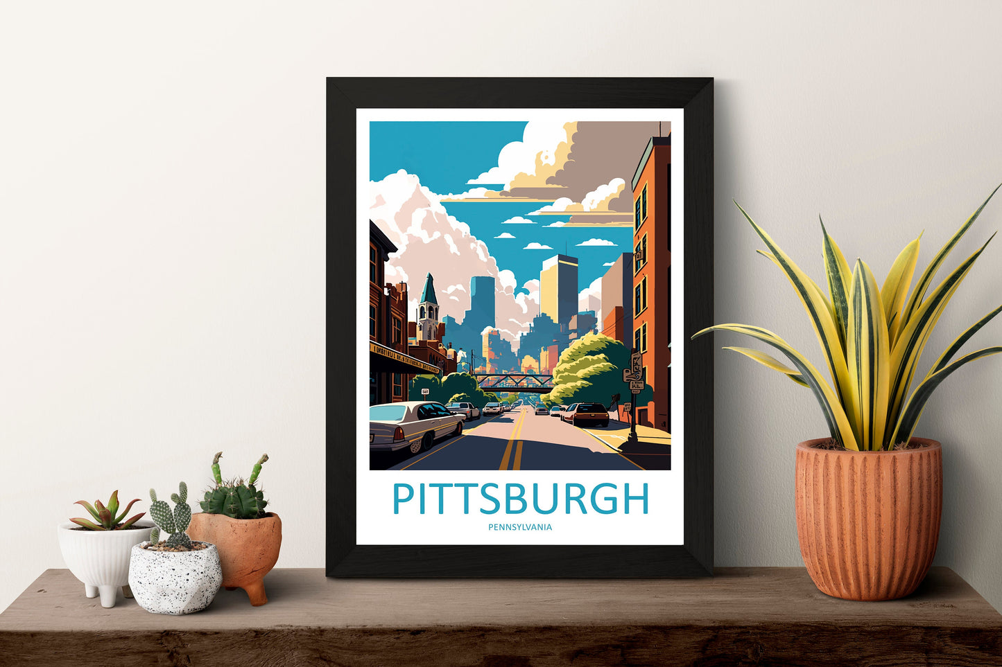 Pittsburgh Travel Print Wall Art Pittsburgh Wall Hanging Home Décor Pittsburgh Gift Art Lovers Pennsylvania Art Lover Travel Poster