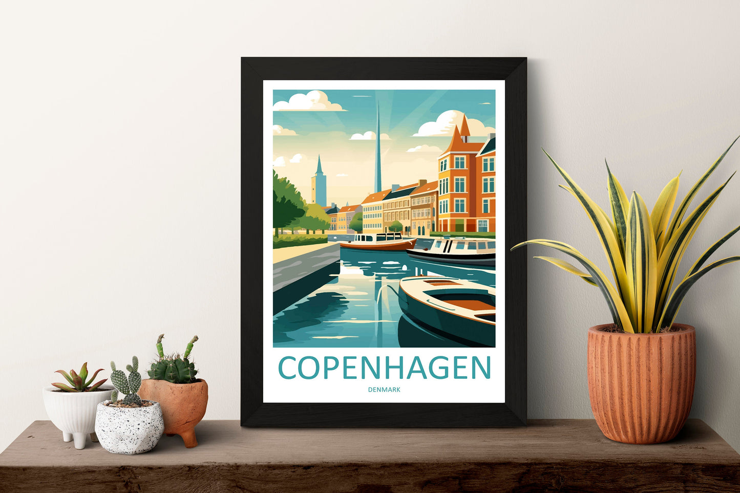 Copenhagen Travel Print Wall Art Copenhagen Wall Hanging Home Décor Copenhagen Gift Art Lovers Denmark Art Lover Gift Copenhagen Wall Décor