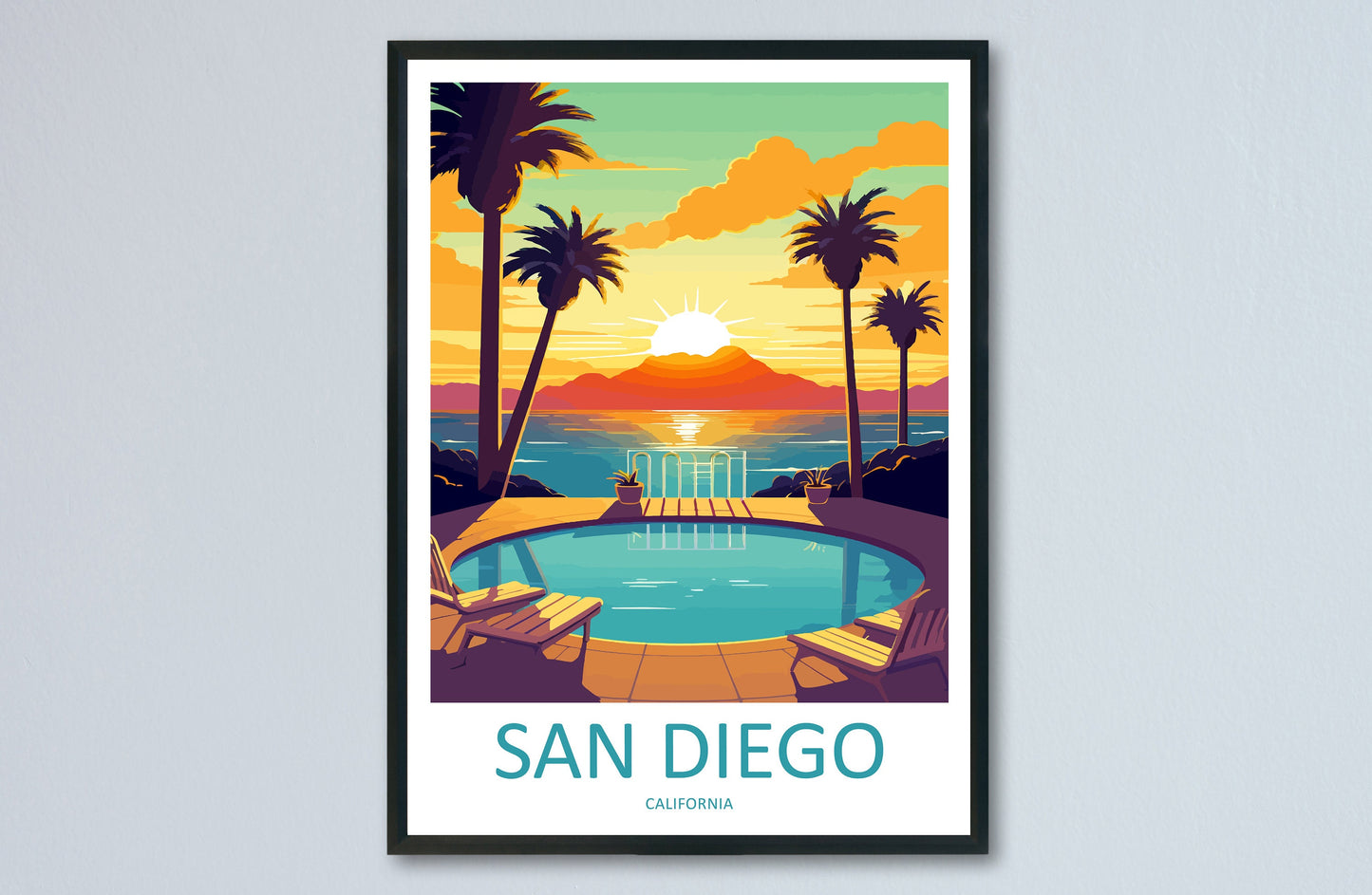 San Diego Travel Print Wall Art San Diego Wall Hanging Home Décor San Diego Gift Art Lovers California Art Lover Gift San Diego Poster