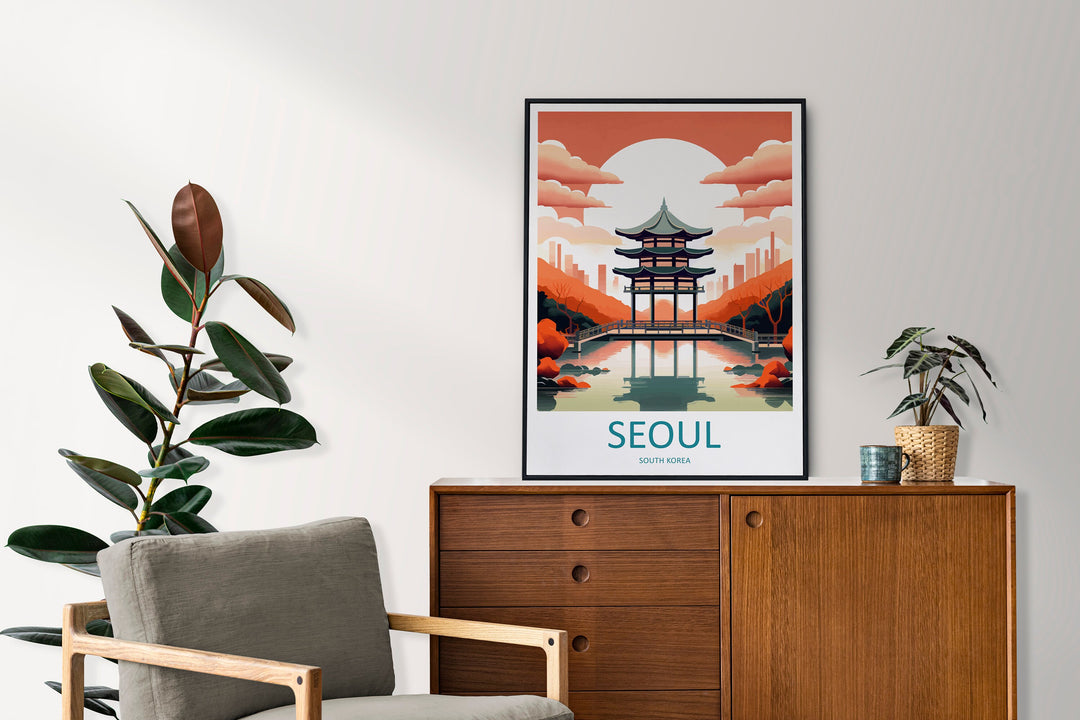 Seoul Travel Print Wall Art Seoul Wall Hanging Home Décor Seoul Gift Art Lovers South Korea Art Lover Gift Seoul Wall Décor