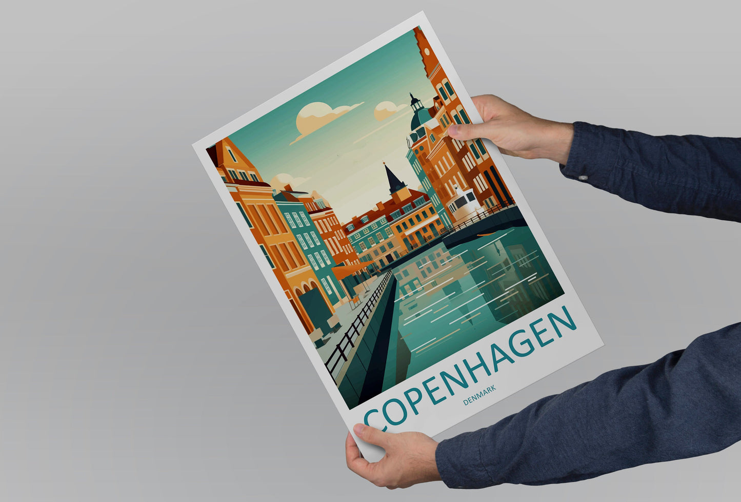 Copenhagen Travel Print Wall Art Copenhagen Wall Hanging Home Décor Copenhagen Gift Art Lovers Denmark Art Lover Gift Copenhagen Wall Décor