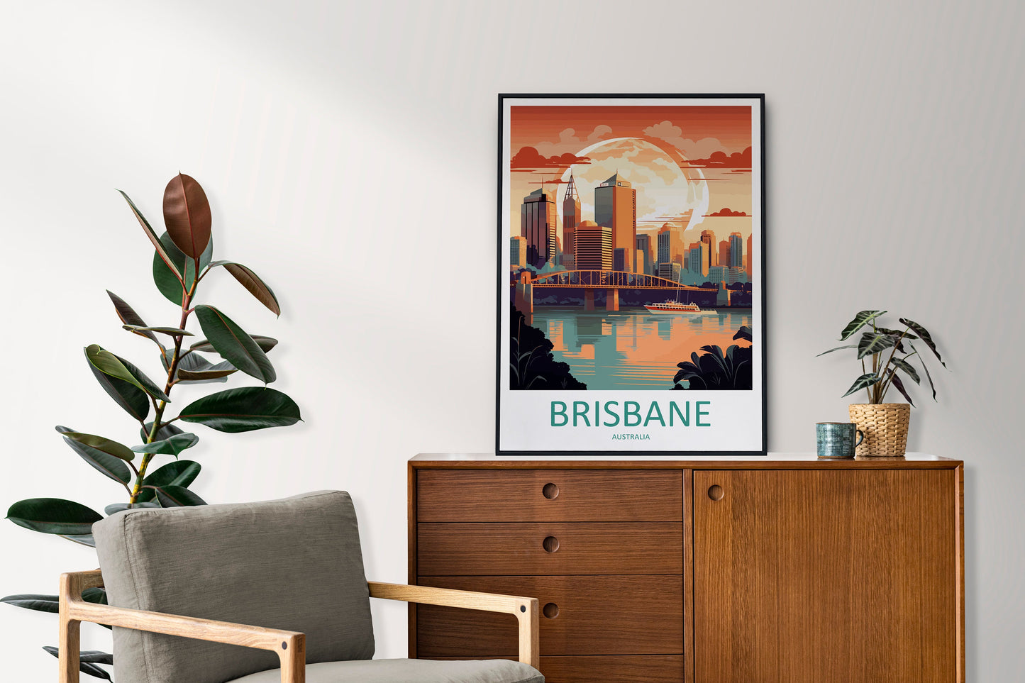 Brisbane Travel Print Wall Art Brisbane Wall Hanging Home Décor Brisbane Gift Art Lovers Wall Art Australia Travel Print Brisbane Decor